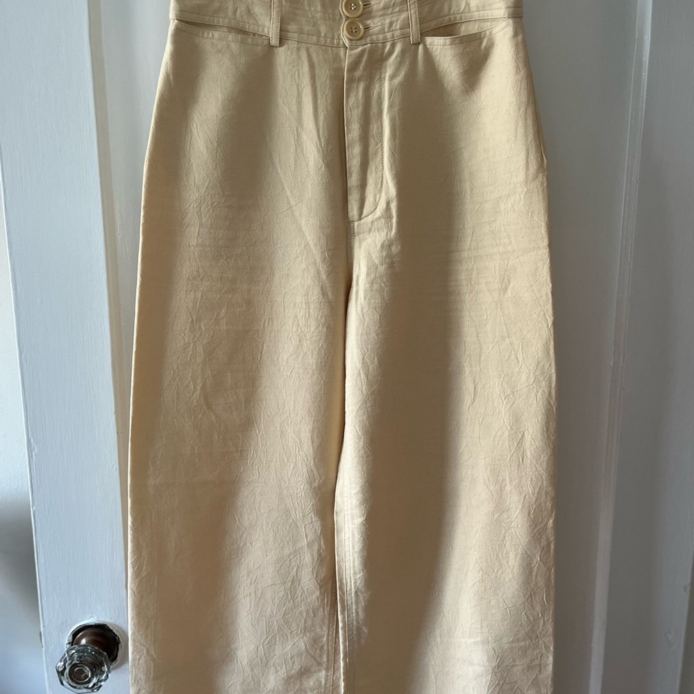 Apiece Apart Merida Pants Sand Sz 2 100% cotton